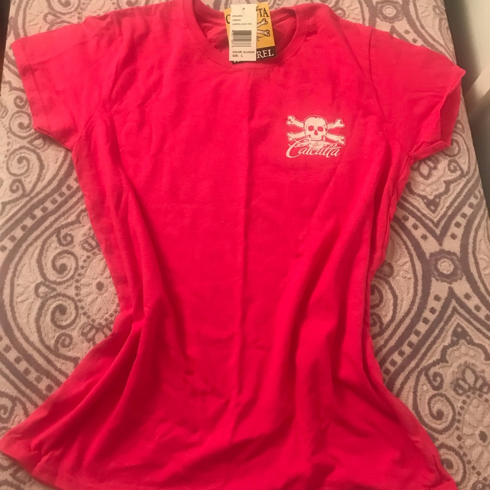 New- Calcutta Logo Tee Shirt - Large- Pink